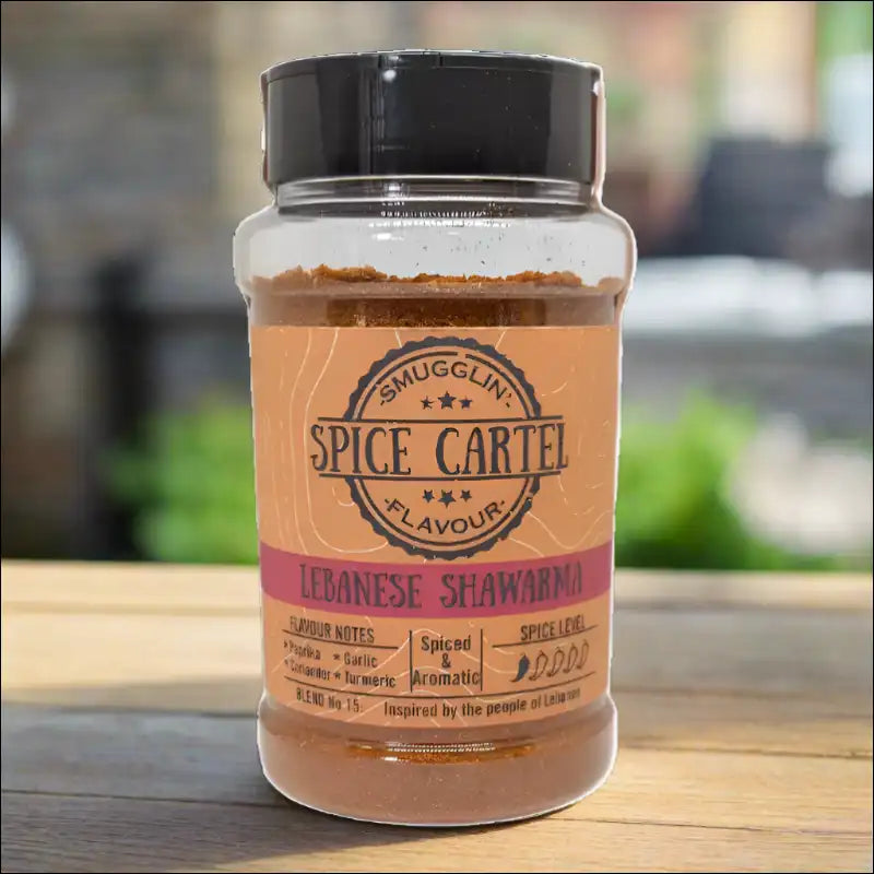 Lebanese Shawarma Spice Blend In 240g Shaker On Table