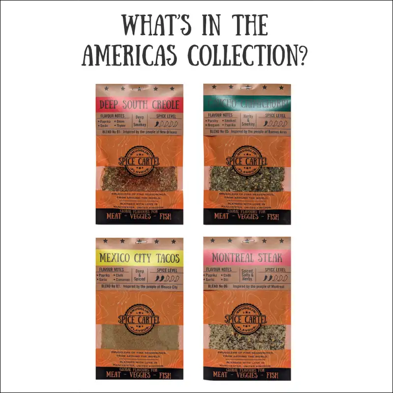 Americas Spice Gift Box Featuring Deep South Creole And Black Pepper Flavors