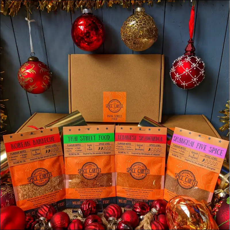 Star Anise And Black Pepper In Asian Street Food Spice Gift Box