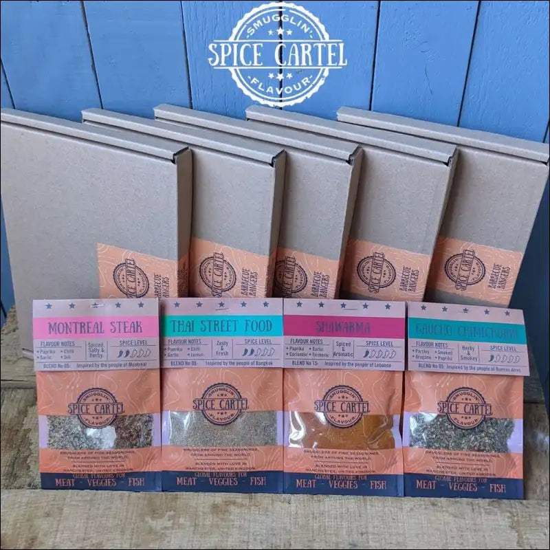 Bbq Bangers Gift Box Featuring Vegan-friendly Black Pepper And Thai Street Food Rubs