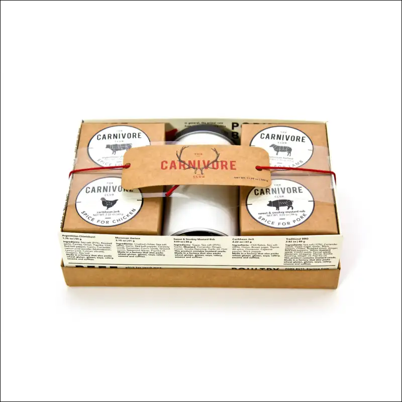 Caurin’s Black And White Tape In Carnivore Club Set, Ready To Burn With Kiln Dried Wood Fuels