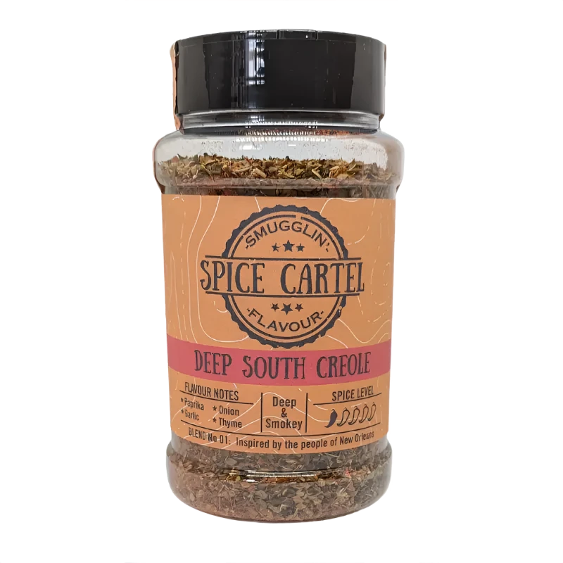 Deep South Creole 240g Shaker Spice Jar Displayed On a Kitchen Counter