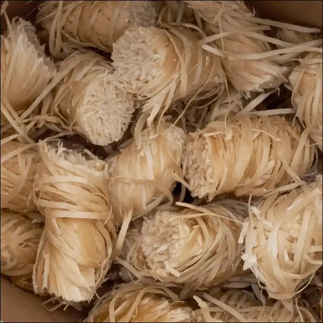 Eco-firelighters: Box Of Dried Flowers, Natural Wood Wool Firelighters, Sustainable