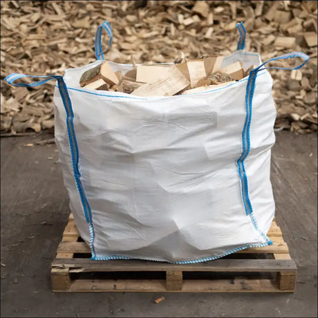 Kiln Dried Logs In a Builders Bag On a Pallet, Ready For Efficient Burning