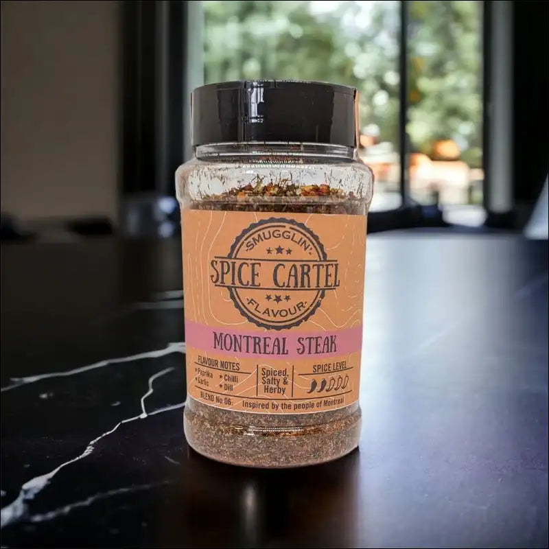 Montreal Steak 240g Shaker By Spice Cartels On Counter