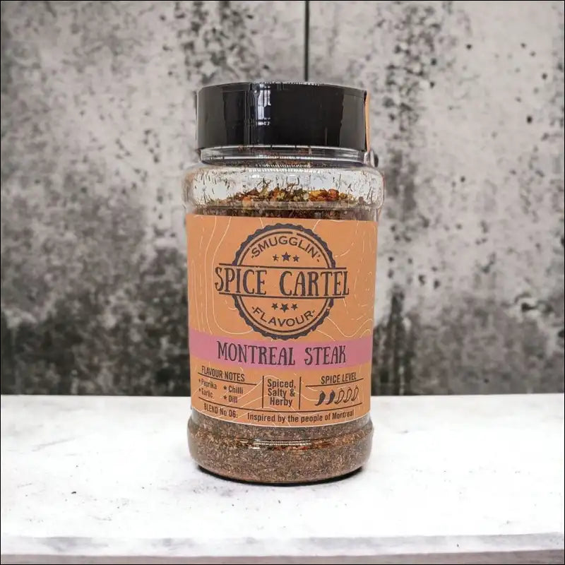 Montreal Steak 240g Shaker By Spice Cartels On Counter