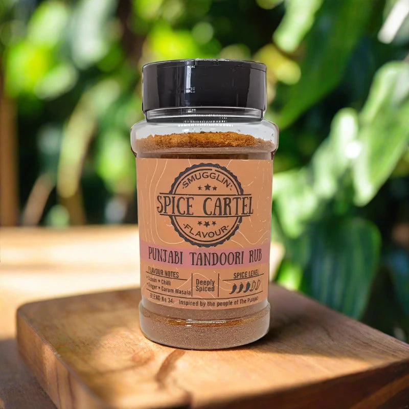Punjabi Tandoori Spice Blend, 240g Shaker Jar Of Spice Powder On Counter