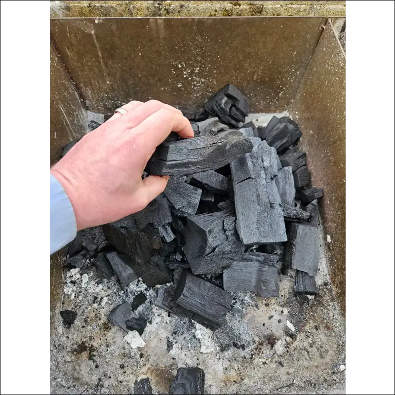 Hand Touching Restaurant Grade Lumpwood Charcoal Pieces From 3kg Medium Bag