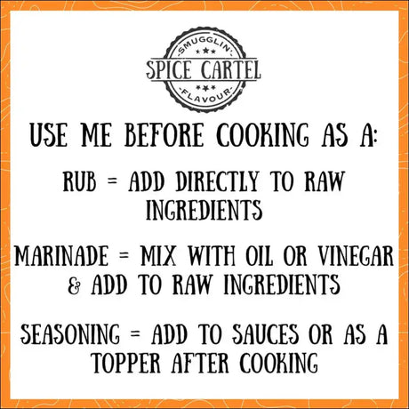 Spice Cartel’s Deep South Creole 35g Pouch With ’use Before Cooking’ Sign