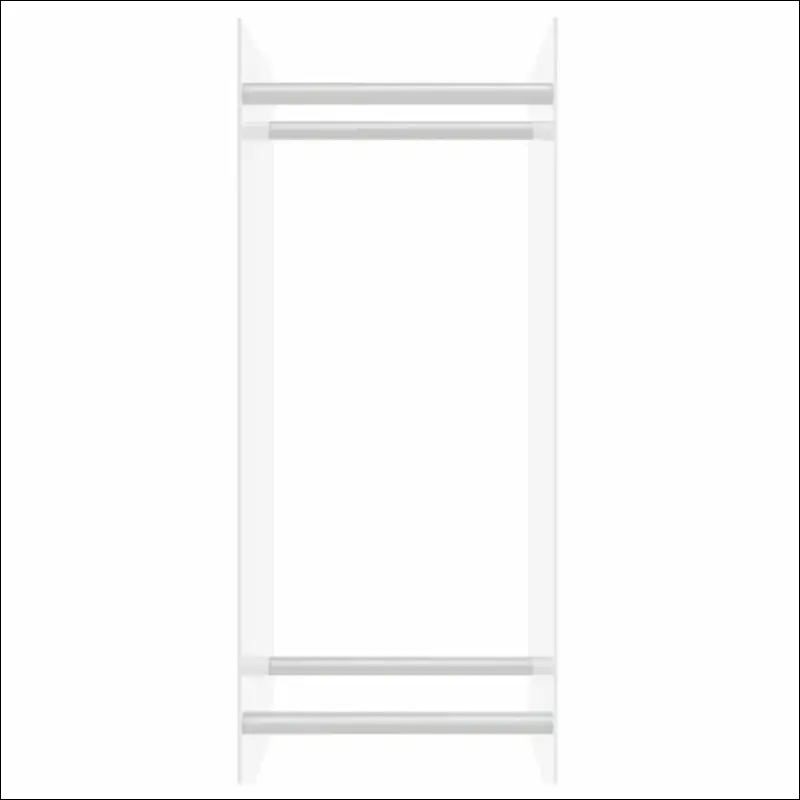 Tempered Glass Firewood Rack Featuring a White Window With a Matching White Frame