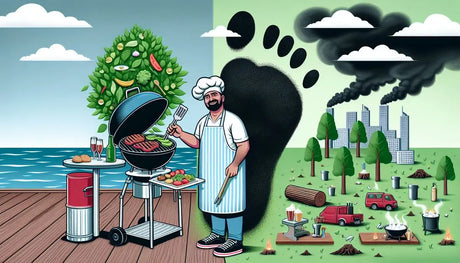 Chef Grilling Seaside Bbq Amidst Environmental Destruction