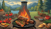 bbq grilling with logs