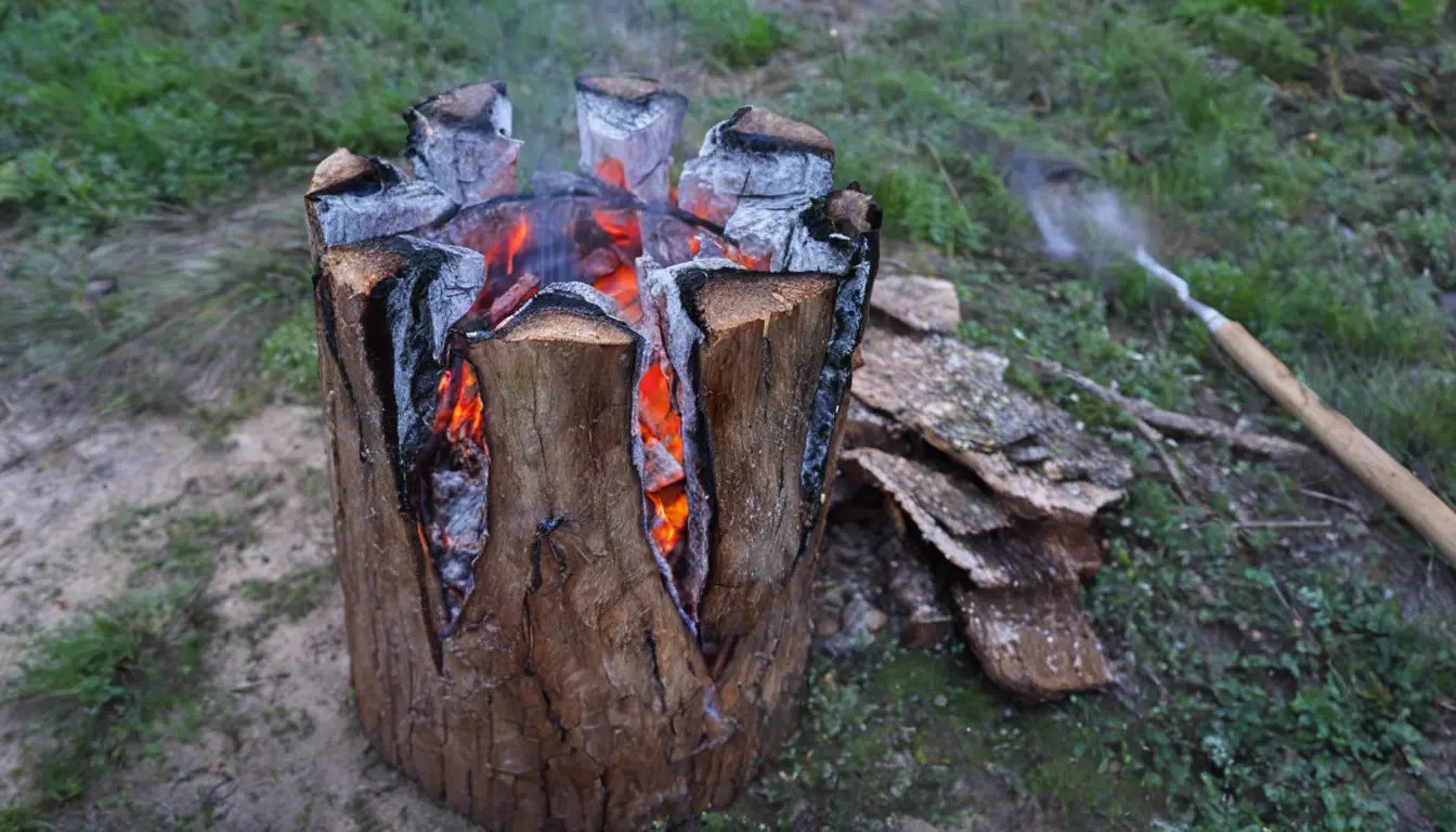 Swedish Fire Log Burning With Bright Flames - Ideal For Home Use In a Swedish Torch.