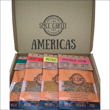 Americas Spice Gift Box With Deep South Creole, Black Pepper, And Exotic Spices