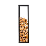 Elegant Black Log Rack Holding a Stack Of Firewood For Your Fireplace Or Bbq Charcoal Needs