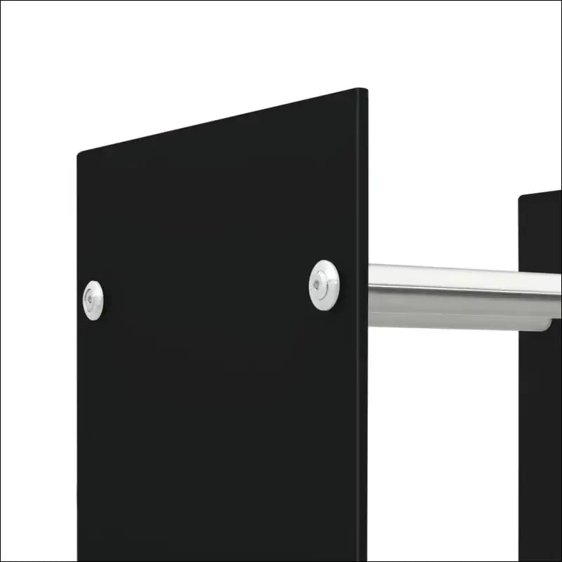 Black Door With White Handle Of Elegant Black Firewood Rack With Tempered Glass - Indoor Log Holder