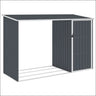 Galvanised Steel Garden Shed With Open Door And Sturdy Metal Frame For Firewood Storage