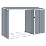 Galvanised Steel Firewood Storage Shed With White Roof For Bbq Charcoal And Lump Charcoal