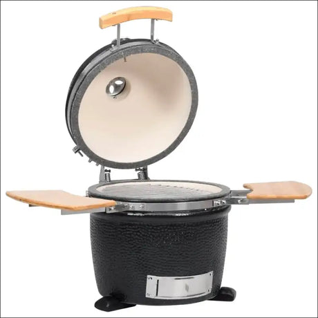 Portable Kamado Grill With Wood Handle For Barbecue Smoker Ceramic 44 Cm