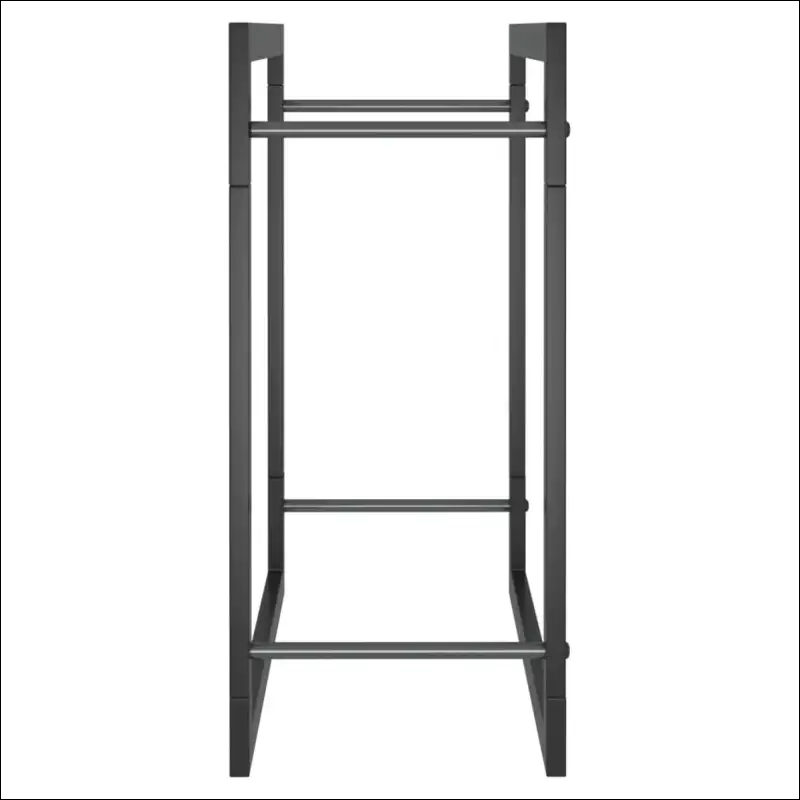 Matt Black Steel Firewood Rack Adds a Stylish Touch To Any Room With Its Sleek Metal Frame