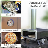 Outsunny Wood Fired Pizza Oven With Pizzas On Rotating Pizza Stone, Kiln Dried Wood Fuels