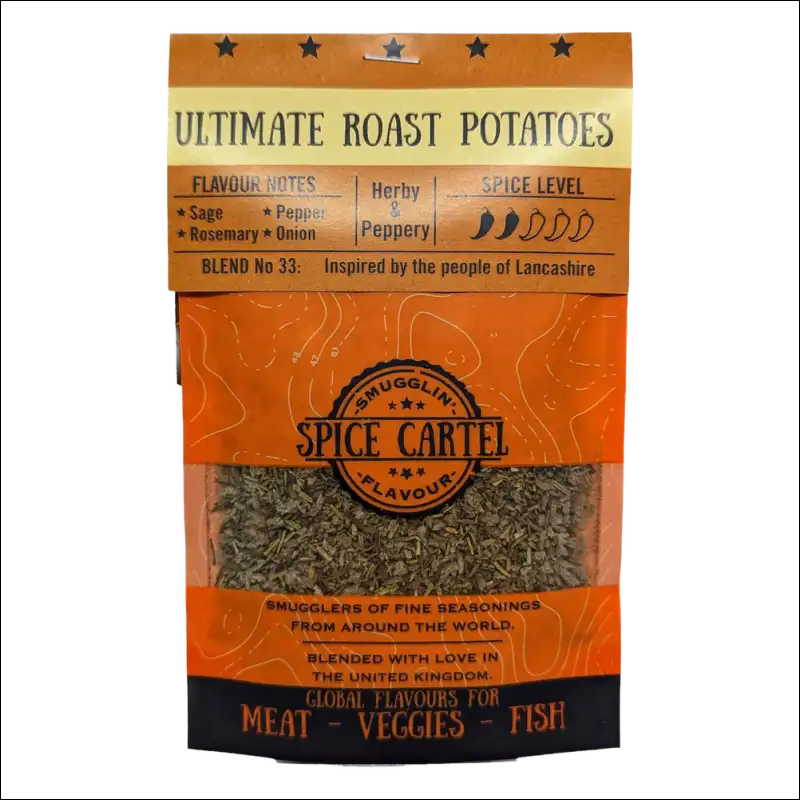 Spice Cartel’s Ultimate Roast Potatoes 35g Pouch Close-up On White Background