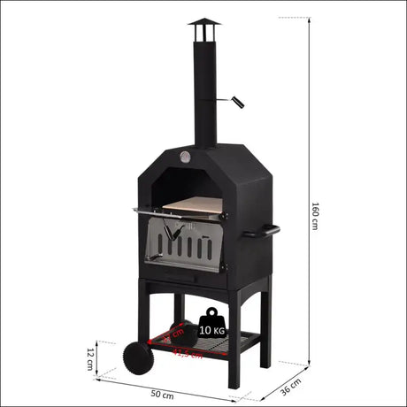 Stainless Steel 2-tier Outdoor Charcoal Pizza Oven With Measurements - Wood Fuels