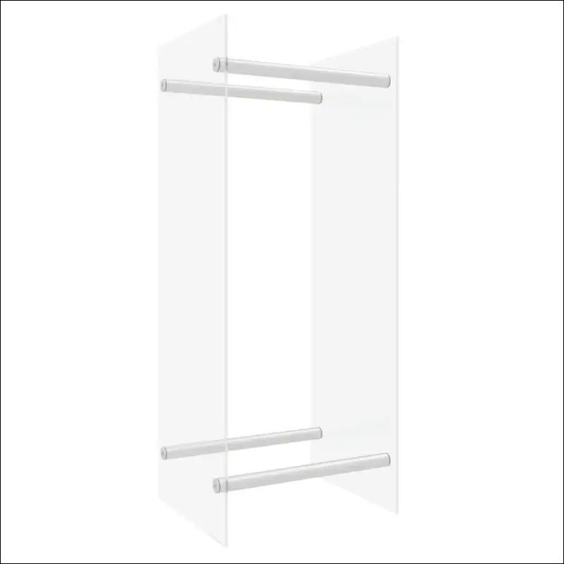 Tempered Glass Firewood Rack Showcasing a Sleek White Glass Door With Two Handles