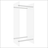 Tempered Glass Firewood Rack Showcasing a Sleek White Glass Door With Two Handles