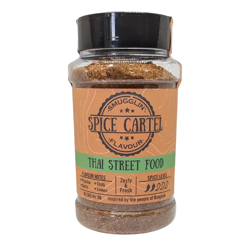 Thai Street Food 240g Shaker Jar Of Spice On a White Surface For Delicious Street Food Cooking